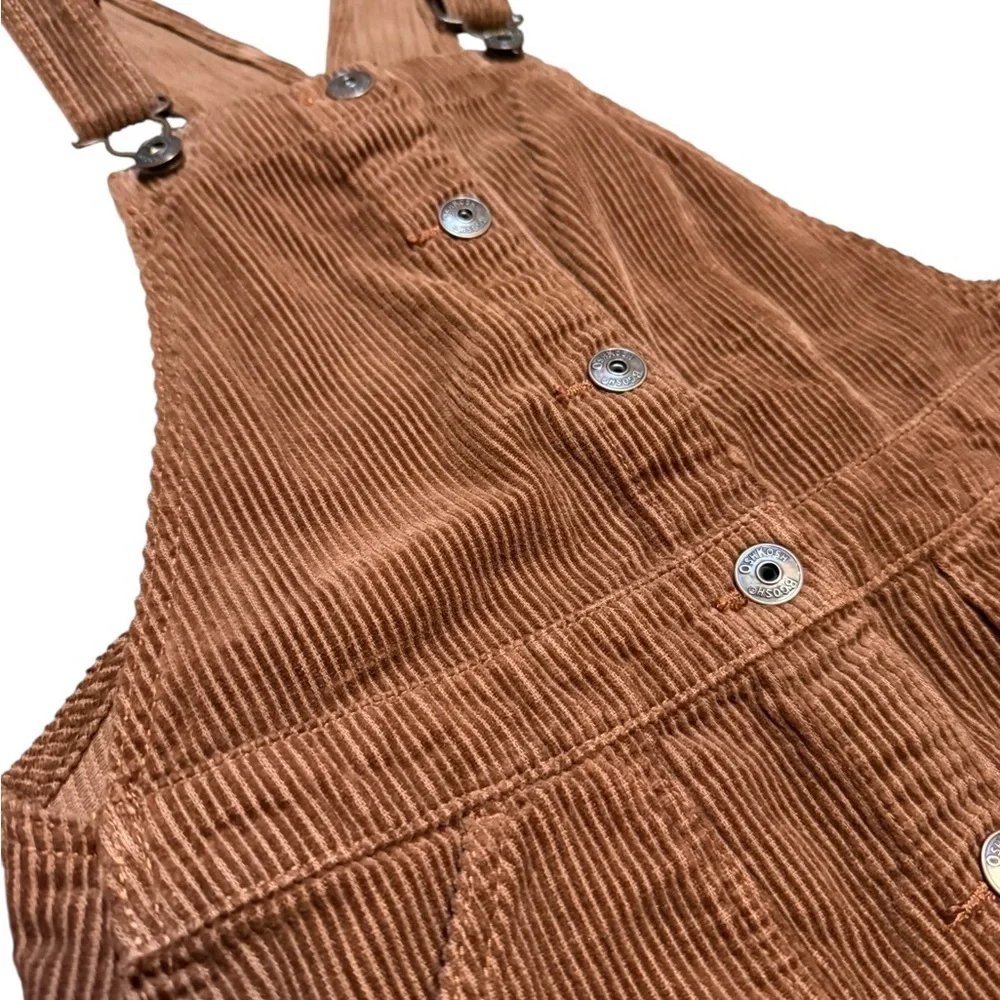 Vintage OshKosh B’gosh Vestbak Corduroy Overall Pinafore Dress Brown Ch Size 10